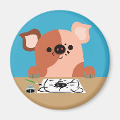 Kute Cartoon Trekpiglet Magnet (Voorkant)