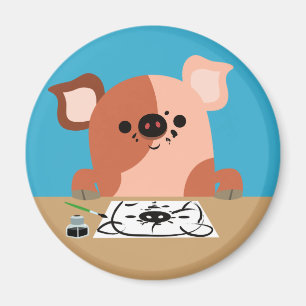 Kute Cartoon Trekpiglet Magnet