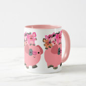Kute Cartoon varende biggen Mok (Voorkant rechts)