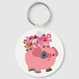 Kute Cartoon varende biggen Sleutelhanger