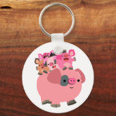 Kute Cartoon varende biggen Sleutelhanger (Voorkant)