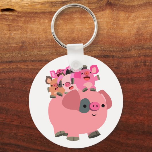 Kute Cartoon varende biggen Sleutelhanger (Voorkant)