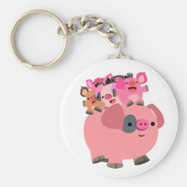 Kute Cartoon varende biggen Sleutelhanger