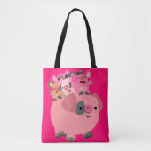 Kute Cartoon varende biggen Tote Bag (Voorkant)