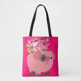 Kute Cartoon varende biggen Tote Bag
