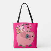 Kute Cartoon varende biggen Tote Bag (Achterkant)