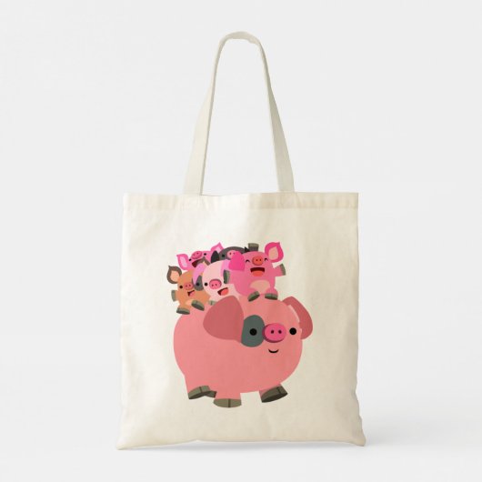 Kute Cartoon varende biggen Tote Bag (Achterkant)