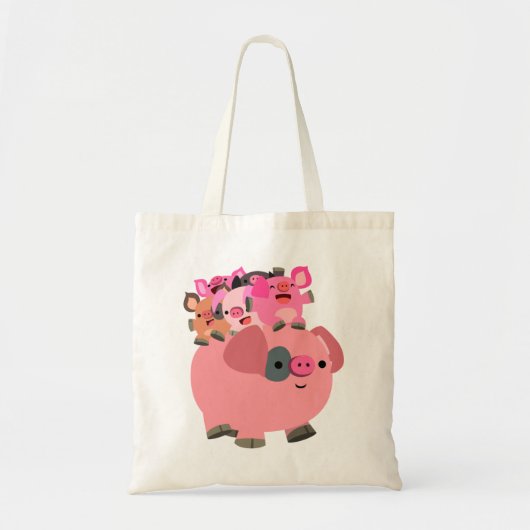 Kute Cartoon varende biggen Tote Bag (Voorkant)