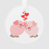 Kute Cartoon Varkens in Love Acryllic Ornament (achterkant)