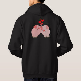 Kute Cartoon Varkens in Love Hoodie
