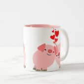 Kute Cartoon Varkens in Love Mok (Voorkant rechts)