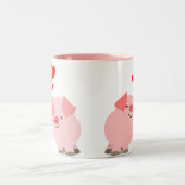 Kute Cartoon Varkens in Love Mok (Center)