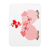 Kute Cartoon Varkens in Love Premium Magnet Magneet (Verticaal)