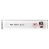 Kute Cartoon varkens op een Walk Desk Naambordje (Voorkant)