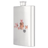 Kute Cartoon Varkenspasfamilie Klassieke kolf Heupfles (Links)