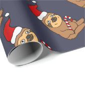Kute Cartoon voor Kerstmis in Santa Hat Cadeaupapier (Rol Hoek)