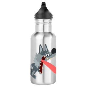 Kute Cartoon Wolf waterfles