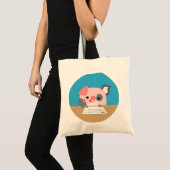 Kute Cartoon Writing Pig Bag Tote Bag (Voorkant (product))