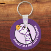 Kute Cartoon Zebra met kleurrijke strepen Sleutelhanger (Voorkant)