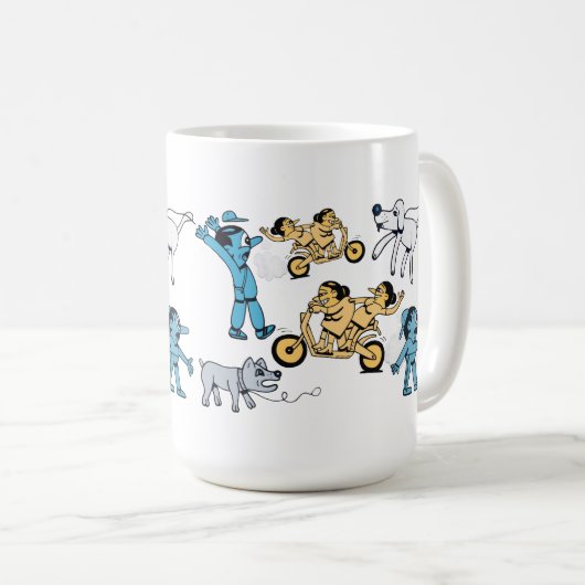 Kute Cartoons. T-shirt Koffiemok (Voorkant rechts)