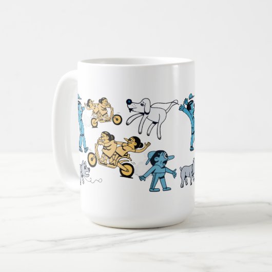 Kute Cartoons. T-shirt Koffiemok (Voorkant links)