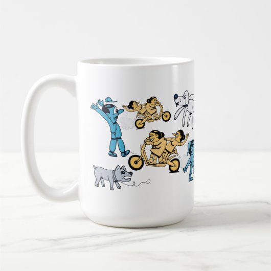 Kute Cartoons. T-shirt Koffiemok (Links)