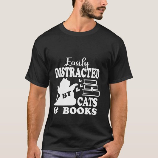 Kute Cat Book Lover, gemakkelijk verstoord door ka T-shirt (Voorkant)