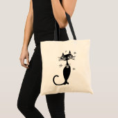 Kute cat canvas tas milieuvriendelijke herbruikbaa (Voorkant (product))