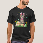 Kute Cat Easter Day Bunny Eggs T-shirt (Voorkant)