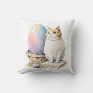Kute Cat Easter Pap Happy Paasdag, paaskat Kussen