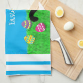 Kute Cat Happy PaasStripes Kitchen Towel Theedoek (Quarter Fold)