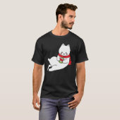 Kute Cat Holding met kerstbulb met Kerstmis Katten T-shirt (Voorkant volledig)