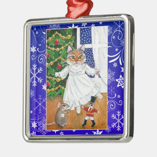 Kute cat muis nootmuskaat ballet sneeuwversiering metalen ornament (Links)