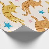 Kute cats naadloos patroon met sterren grappig tre cadeaupapier (Hoek)