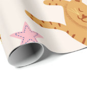Kute cats naadloos patroon met sterren grappig tre cadeaupapier (Rol Hoek)
