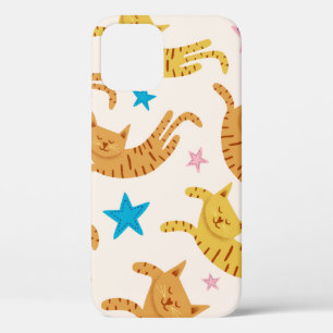 Kute cats naadloos patroon met sterren grappig tre Case-Mate iPhone case