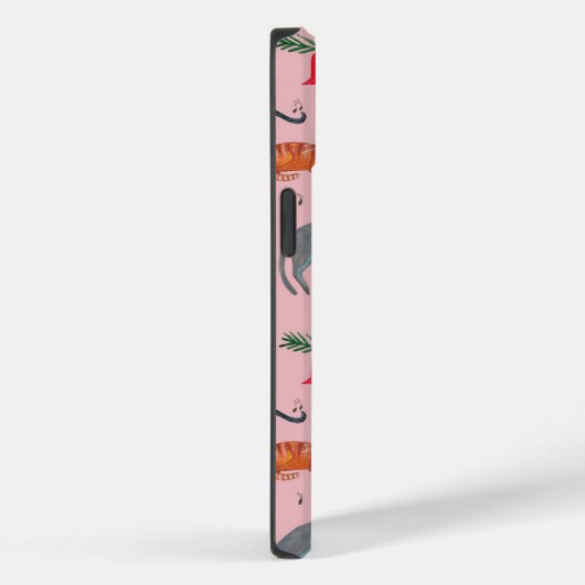 Kute cats retro kerstroze Case-Mate iPhone case (Achterkant / Rechts)