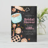 Kute-chalkboard-badkuip voor de douche in bruid kaart (Staand voorkant)