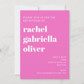 Kute Checkerboard Flower Green Pink Bat Mitzvah Kaart (Voorkant)