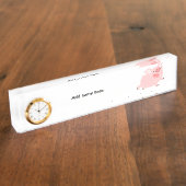 Kute Cheerful Cartoon Pig Desk Naambordje (Zijkant)