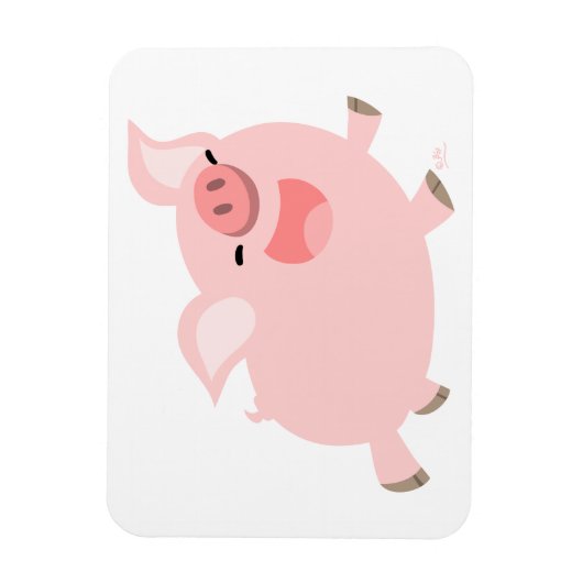 Kute Cheerful Cartoon Pig Flexible Magnet Magneet (Verticaal)