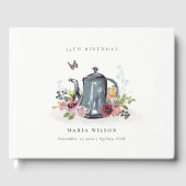 Kute Cheerful Rozen Floral Teapot Elke leeftijd va Gastenboek (Voorkant)