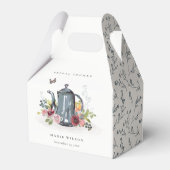 Kute Cheerful Rozen Floral Teapot Vrijgezellenfees Bedankdoosjes (Achterkant)