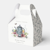 Kute Cheerful Rozen Floral Teapot Vrijgezellenfees Bedankdoosjes (Voorkant Zijde)