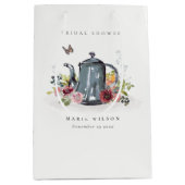 Kute Cheerful Rozen Floral Teapot Vrijgezellenfees Medium Cadeauzakje (Voorkant)