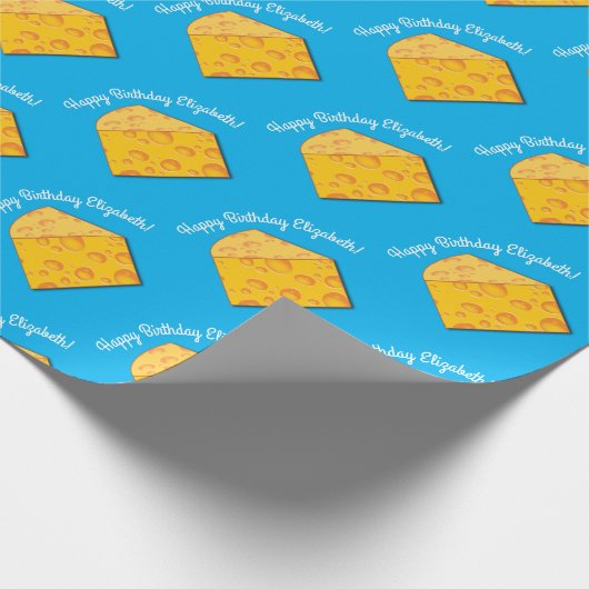 Kute Cheese Wedge Kinder 1e verjaardag Cadeaupapier (Hoek)