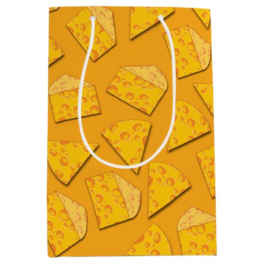 Kute Cheese Wedge Kinder 1e verjaardag Medium Cadeauzakje (Voorkant)