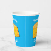 Kute Cheese Wedge Kinder 1e verjaardag Papieren Bekers (Rechts)