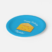 Kute Cheese Wedge Kinder 1e verjaardag Papieren Bordje (Gekanteld)