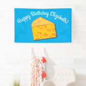 Kute Cheese Wedge Kinder 1e verjaardag Spandoek (Insitu)